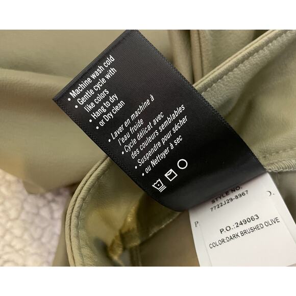 Paige Women's Maria 10 Pant Vegan Leather Belt Button Fly in Dark Brushed - Picture 16 of 16